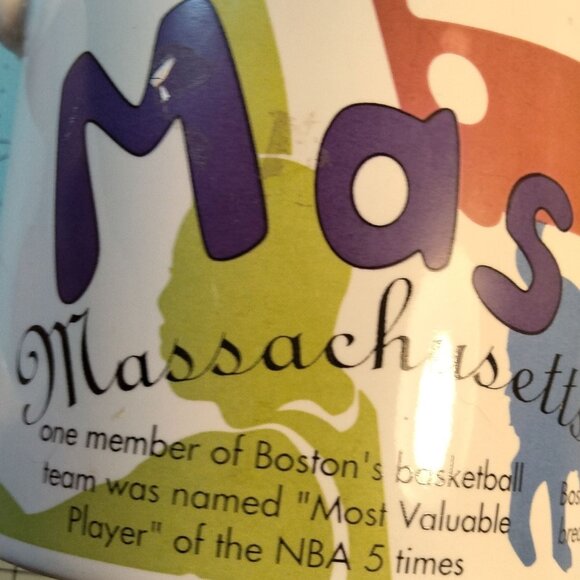 Starbucks Massachusetts Coffee Mug Cup Fun Facts States of Bean 1997  16 oz - Picture 9 of 16